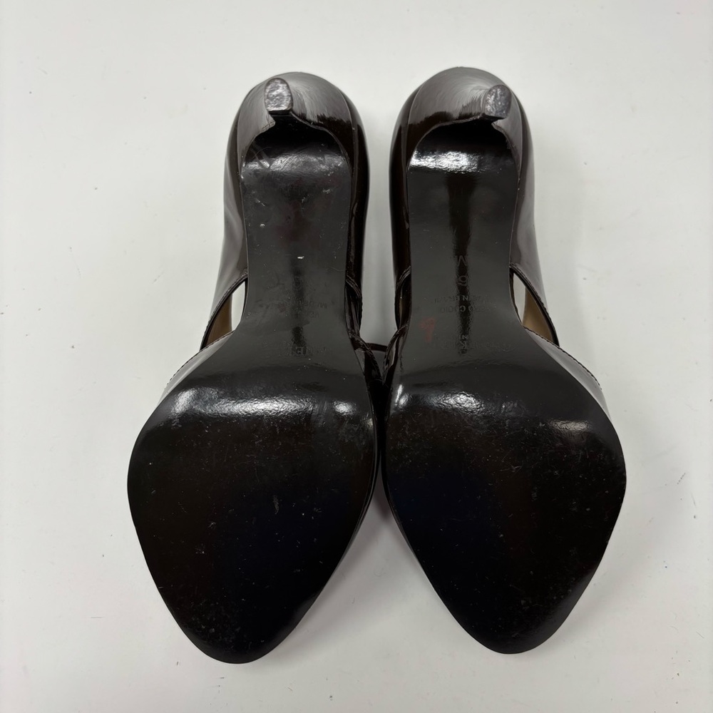 Anne Klein Brown Patent Leather Lace Up Heels Vintage Size 6 - Picture 8 of 9